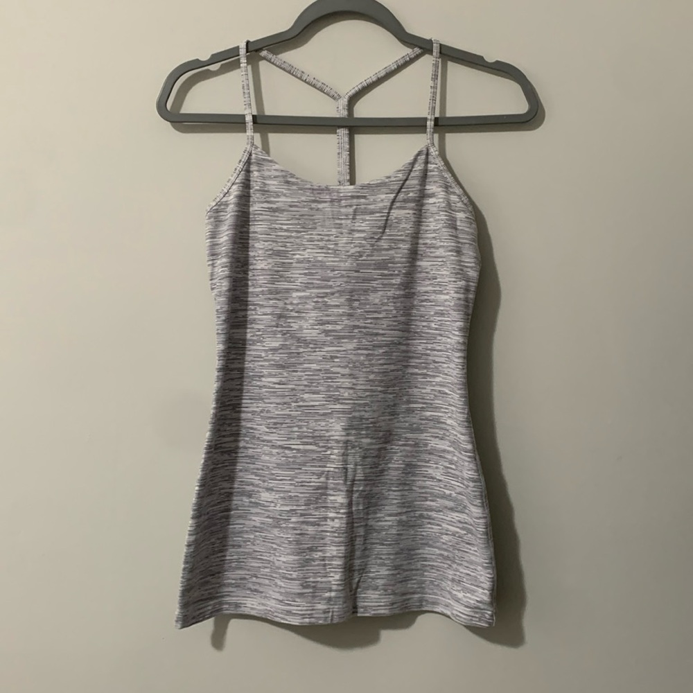 Lululemon Women’s Power Y Tank Top Light Gray Size 6 Gym Workout